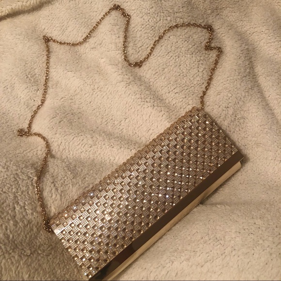 Call It Spring Handbags - Call It Spring Gold Textured Glitter Clutch
